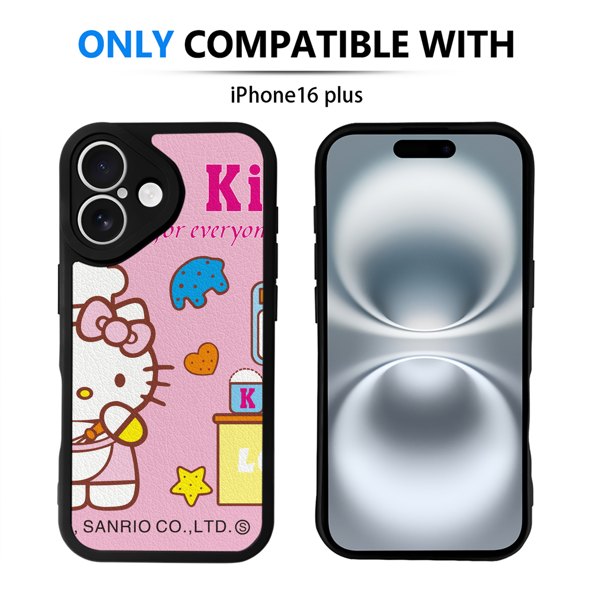 （画像用） Hello Kitty ハローキティ 【iPhone 16シリーズ対応】シリコンスマホケース（レザー調） 材質：シリコン